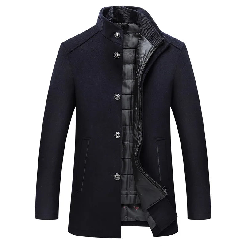 Casaco Trench Coat Masculino de Lã Grife